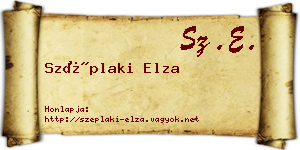 Széplaki Elza névjegykártya